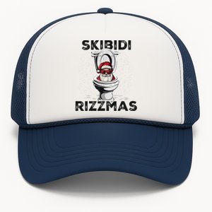 Skibidi Rizzmas Funny Toilet Santa Christmas Trucker Hat