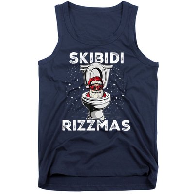 Skibidi Rizzmas Funny Toilet Santa Christmas Tank Top