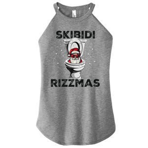 Skibidi Rizzmas Funny Toilet Santa Christmas Women's Perfect Tri Rocker Tank