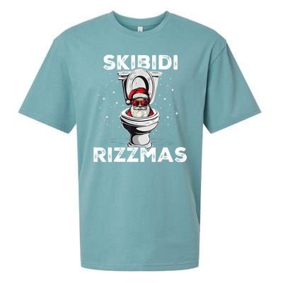 Skibidi Rizzmas Funny Toilet Santa Christmas Sueded Cloud Jersey T-Shirt