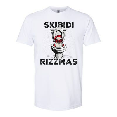 Skibidi Rizzmas Funny Toilet Santa Christmas Softstyle CVC T-Shirt