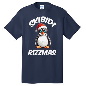 Skibid.I Rizzmas Funny Gen Alpha Slang Christmas Pengui Tall T-Shirt