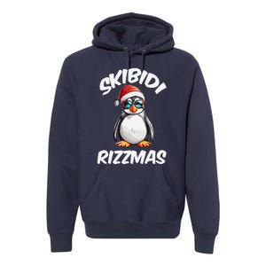 Skibid.I Rizzmas Funny Gen Alpha Slang Christmas Pengui Premium Hoodie