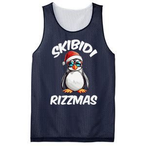 Skibid.I Rizzmas Funny Gen Alpha Slang Christmas Pengui Mesh Reversible Basketball Jersey Tank