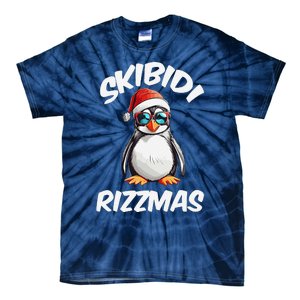 Skibid.I Rizzmas Funny Gen Alpha Slang Christmas Pengui Tie-Dye T-Shirt