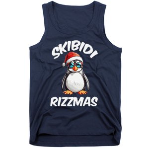 Skibid.I Rizzmas Funny Gen Alpha Slang Christmas Pengui Tank Top