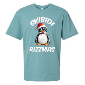 Skibid.I Rizzmas Funny Gen Alpha Slang Christmas Pengui Sueded Cloud Jersey T-Shirt