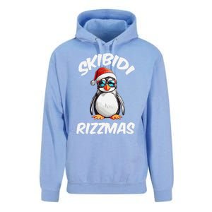 Skibid.I Rizzmas Funny Gen Alpha Slang Christmas Pengui Unisex Surf Hoodie