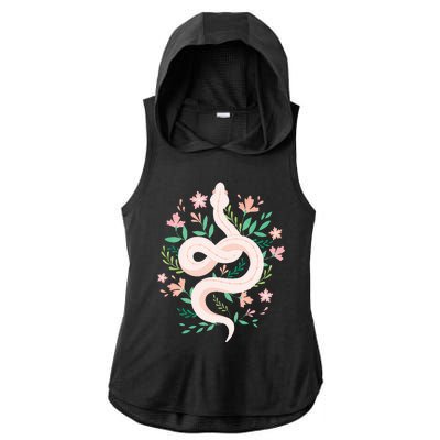 Snake Reptile Flowers Poisonous Python Cobra Animal Gift Ladies PosiCharge Tri-Blend Wicking Draft Hoodie Tank