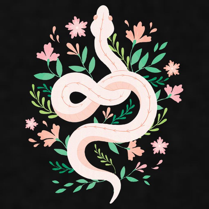 Snake Reptile Flowers Poisonous Python Cobra Animal Gift Ladies PosiCharge Tri-Blend Wicking Tank