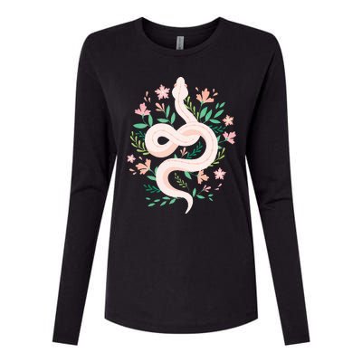 Snake Reptile Flowers Poisonous Python Cobra Animal Gift Womens Cotton Relaxed Long Sleeve T-Shirt