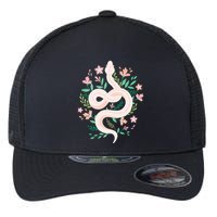 Snake Reptile Flowers Poisonous Python Cobra Animal Gift Flexfit Unipanel Trucker Cap