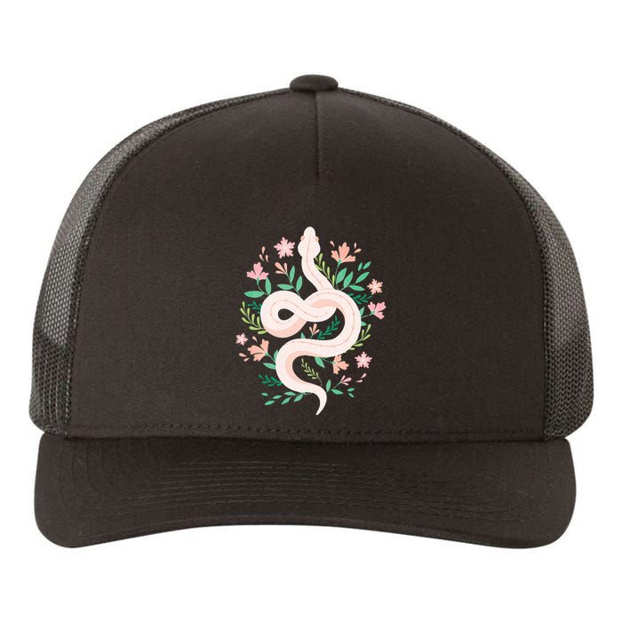 Snake Reptile Flowers Poisonous Python Cobra Animal Gift Yupoong Adult 5-Panel Trucker Hat