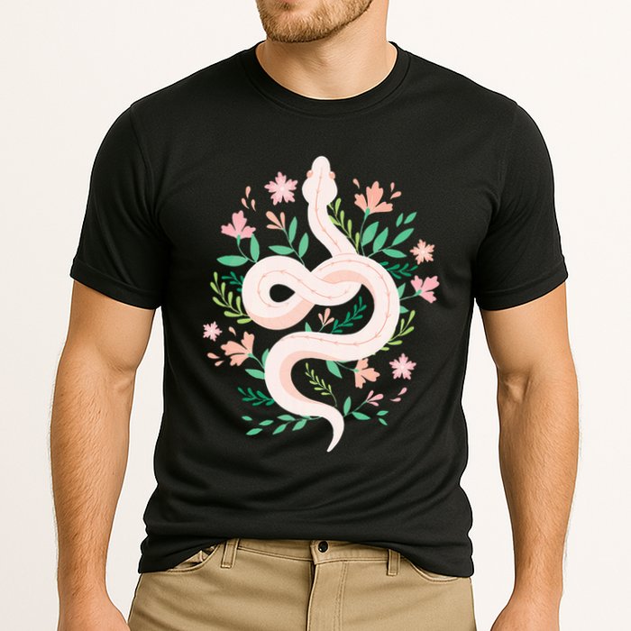 Snake Reptile Flowers Poisonous Python Cobra Animal Gift Performance Shirt