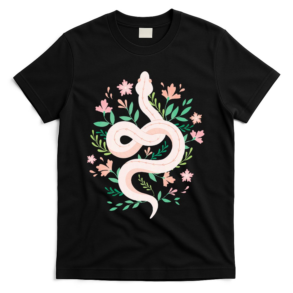 Snake Reptile Flowers Poisonous Python Cobra Animal Gift T-Shirt