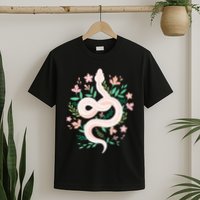 Snake Reptile Flowers Poisonous Python Cobra Animal Gift T-Shirt