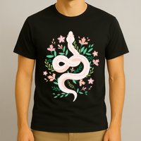 Snake Reptile Flowers Poisonous Python Cobra Animal Gift T-Shirt