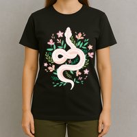 Snake Reptile Flowers Poisonous Python Cobra Animal Gift T-Shirt