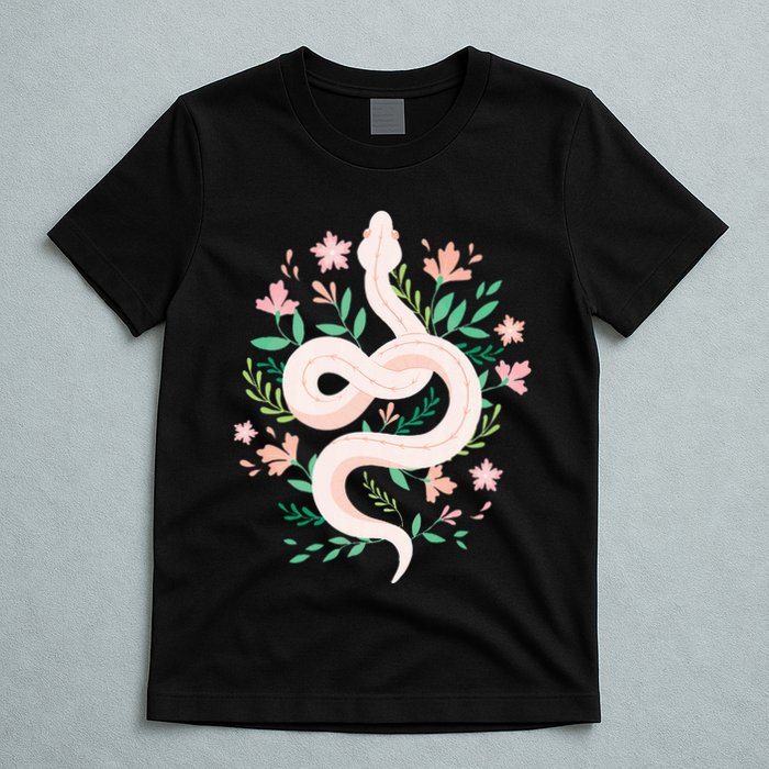Snake Reptile Flowers Poisonous Python Cobra Animal Gift T-Shirt