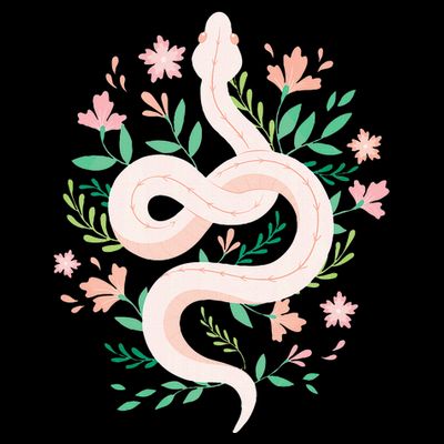 Snake Reptile Flowers Poisonous Python Cobra Animal Gift T-Shirt
