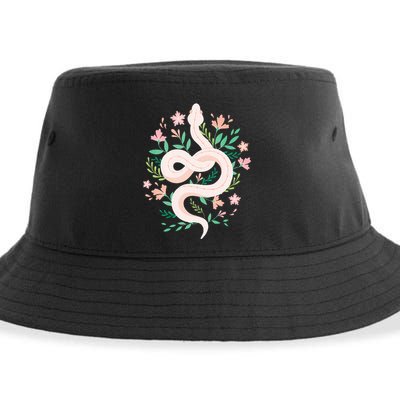 Snake Reptile Flowers Poisonous Python Cobra Animal Gift Sustainable Bucket Hat