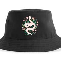 Snake Reptile Flowers Poisonous Python Cobra Animal Gift Sustainable Bucket Hat