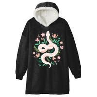 Snake Reptile Flowers Poisonous Python Cobra Animal Gift Hooded Wearable Blanket