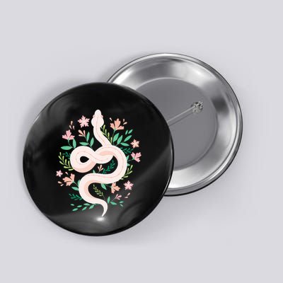 Snake Reptile Flowers Poisonous Python Cobra Animal Gift Button