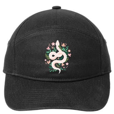 Snake Reptile Flowers Poisonous Python Cobra Animal Gift 7-Panel Snapback Hat