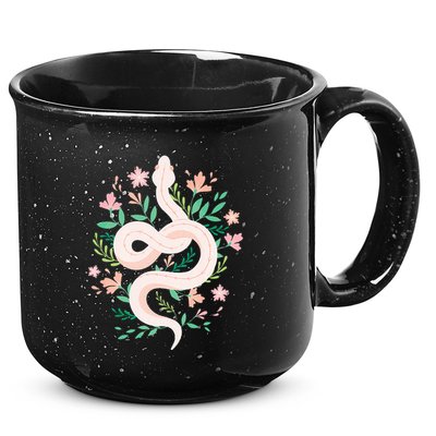Snake Reptile Flowers Poisonous Python Cobra Animal Gift 15oz Campfire Ceramic Mug