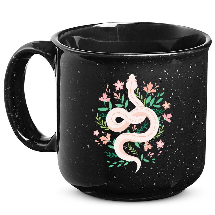 Snake Reptile Flowers Poisonous Python Cobra Animal Gift 15oz Campfire Ceramic Mug