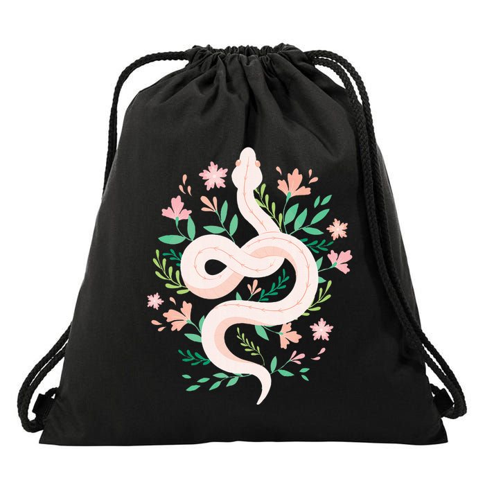 Snake Reptile Flowers Poisonous Python Cobra Animal Gift Drawstring Bag