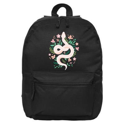 Snake Reptile Flowers Poisonous Python Cobra Animal Gift 16 in Basic Backpack