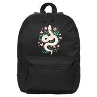 Snake Reptile Flowers Poisonous Python Cobra Animal Gift 16 in Basic Backpack