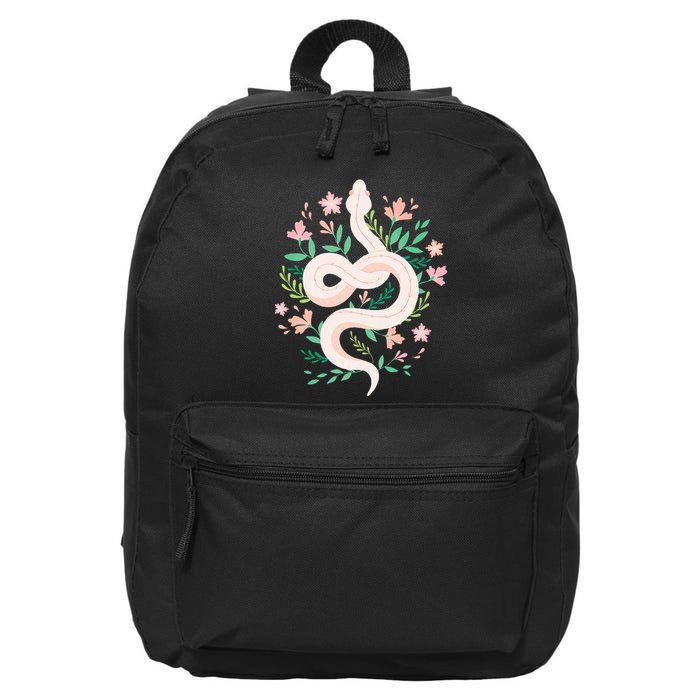 Snake Reptile Flowers Poisonous Python Cobra Animal Gift 16 in Basic Backpack
