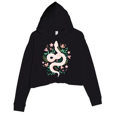 Snake Reptile Flowers Poisonous Python Cobra Animal Gift Crop Fleece Hoodie