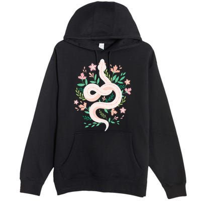 Snake Reptile Flowers Poisonous Python Cobra Animal Gift Premium Pullover Hoodie