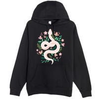 Snake Reptile Flowers Poisonous Python Cobra Animal Gift Premium Pullover Hoodie