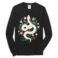 Snake Reptile Flowers Poisonous Python Cobra Animal Gift Tall Long Sleeve T-Shirt