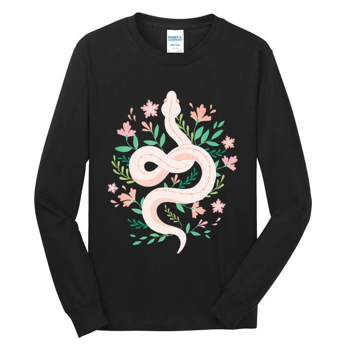 Snake Reptile Flowers Poisonous Python Cobra Animal Gift Tall Long Sleeve T-Shirt