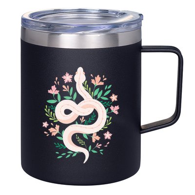 Snake Reptile Flowers Poisonous Python Cobra Animal Gift 12oz Stainless Steel Coffee Mug