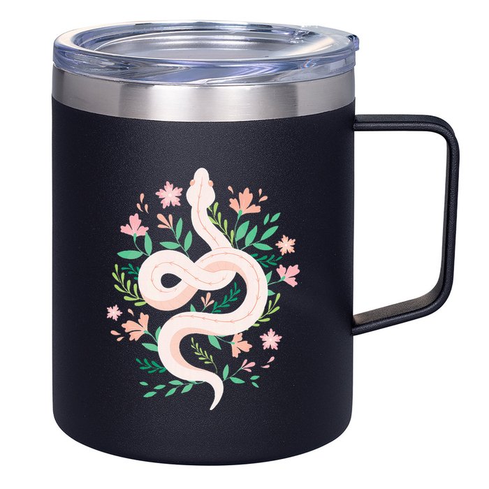 Snake Reptile Flowers Poisonous Python Cobra Animal Gift 12oz Stainless Steel Coffee Mug