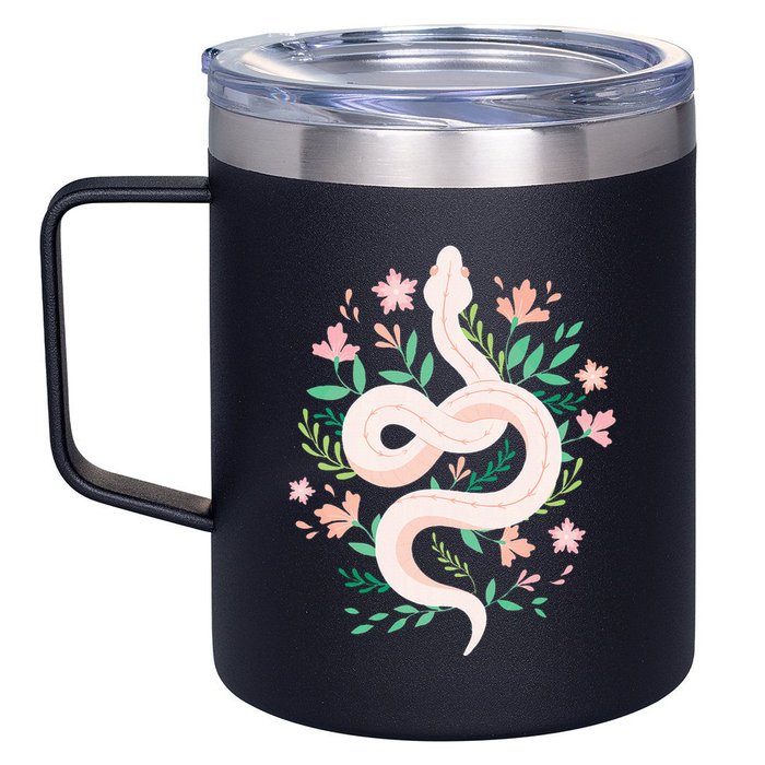 Snake Reptile Flowers Poisonous Python Cobra Animal Gift 12oz Stainless Steel Coffee Mug