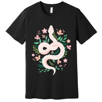 Snake Reptile Flowers Poisonous Python Cobra Animal Gift Premium T-Shirt