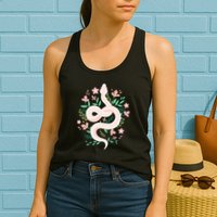 Snake Reptile Flowers Poisonous Python Cobra Animal Gift Womens Tank Top