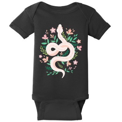 Snake Reptile Flowers Poisonous Python Cobra Animal Gift Baby Bodysuit