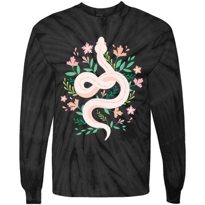 Snake Reptile Flowers Poisonous Python Cobra Animal Gift Tie-Dye Long Sleeve Shirt