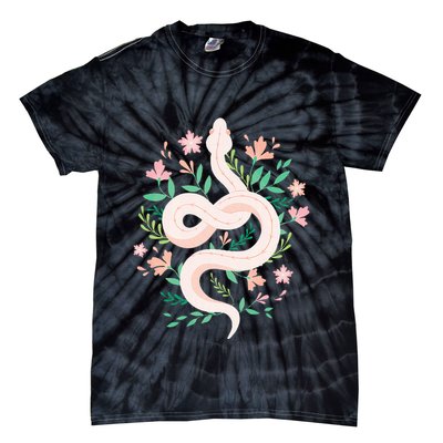 Snake Reptile Flowers Poisonous Python Cobra Animal Gift Tie-Dye T-Shirt