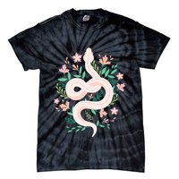 Snake Reptile Flowers Poisonous Python Cobra Animal Gift Tie-Dye T-Shirt