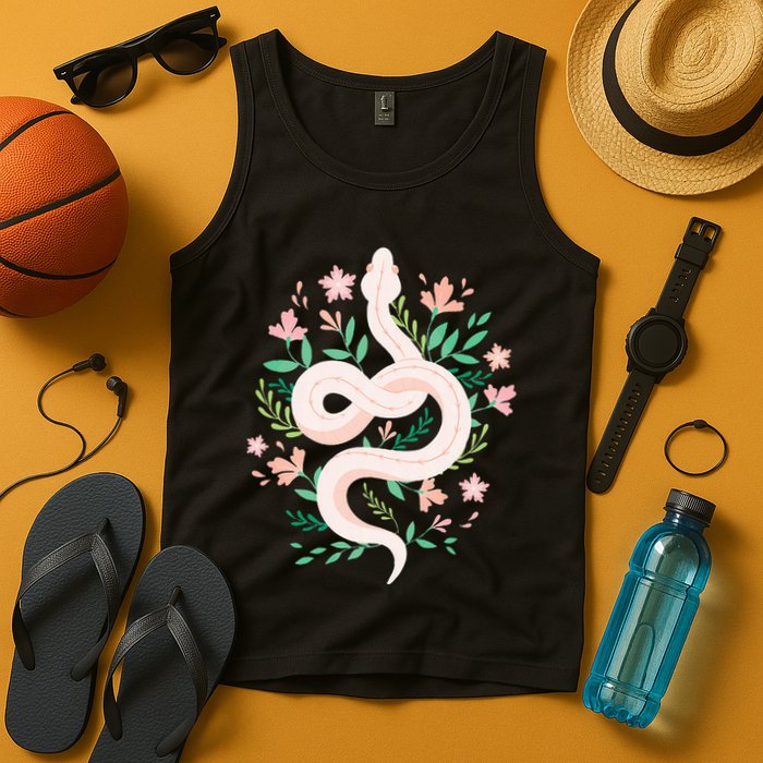 Snake Reptile Flowers Poisonous Python Cobra Animal Gift Tank Top